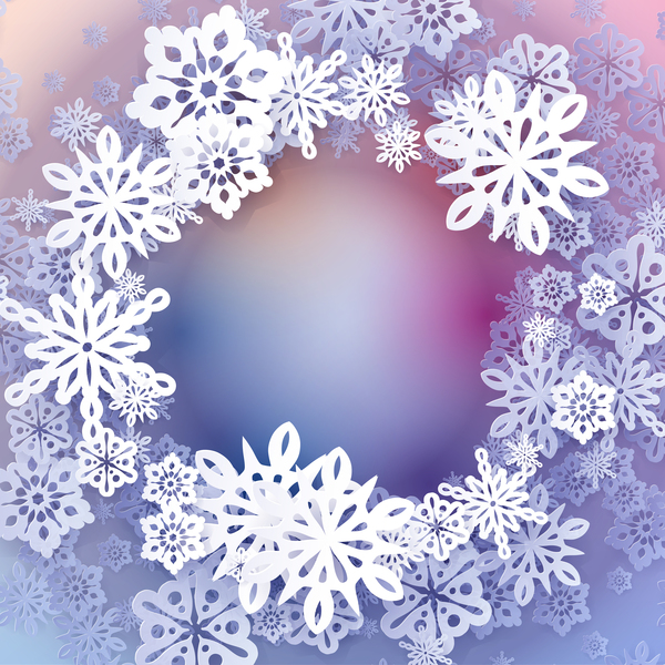 Paper snowflake christmas background vector 04
