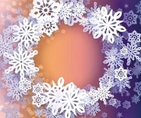 Paper snowflake christmas background vector 05
