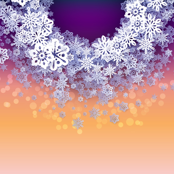 Paper snowflake christmas background vector 07