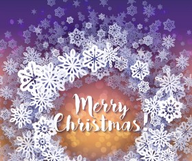 Paper snowflake christmas background vector 08