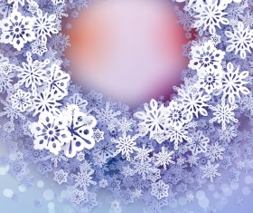 Paper snowflake christmas background vector 11