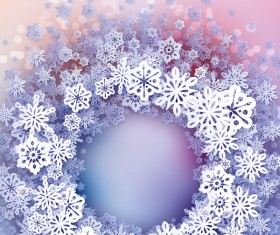 Paper snowflake christmas background vector 12