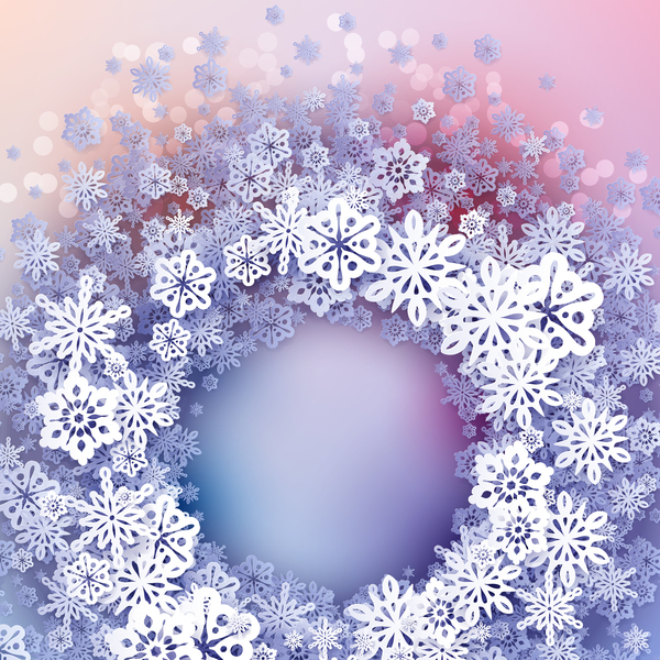 Paper snowflake christmas background vector 12