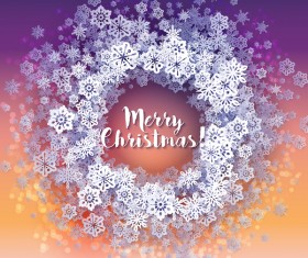 Paper snowflake christmas background vector 13