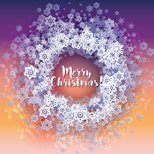 Paper snowflake christmas background vector 13