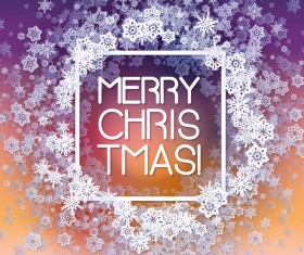 Paper snowflake christmas background vector 14