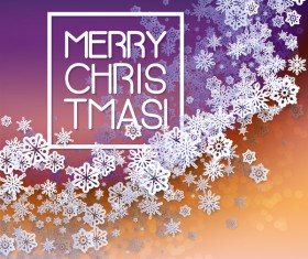 Paper snowflake christmas background vector 15