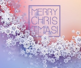 Paper snowflake christmas background vector 16