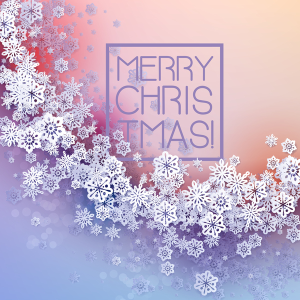 Paper snowflake christmas background vector 16