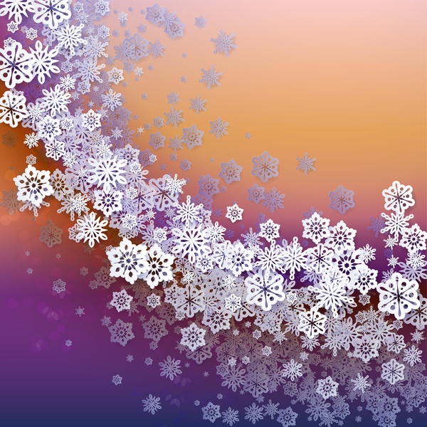 Paper snowflake christmas background vector 18