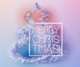 Paper snowflake christmas background vector 22