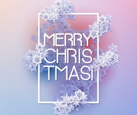 Paper snowflake christmas background vector 24