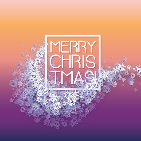 Paper snowflake christmas background vector 25