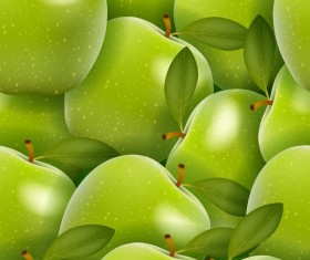 Pattern green apple seamless vector