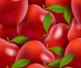Pattern red apple seamless vector