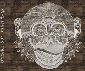 Patterned monkey photoshop brushes