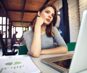 Pensive woman Stock Photo