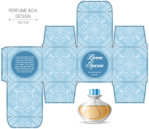 Perfume box packaging template vectors material 04