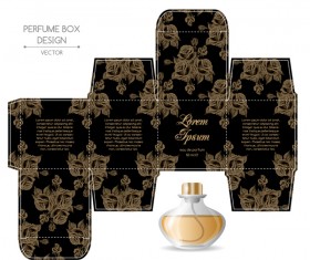 Perfume box packaging template vectors material 05