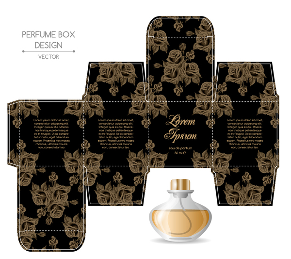 Perfume box packaging template vectors material 05