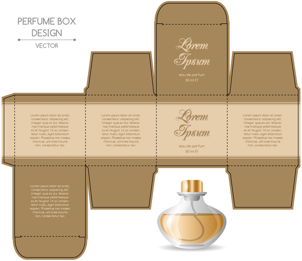 Perfume box packaging template vectors material 07