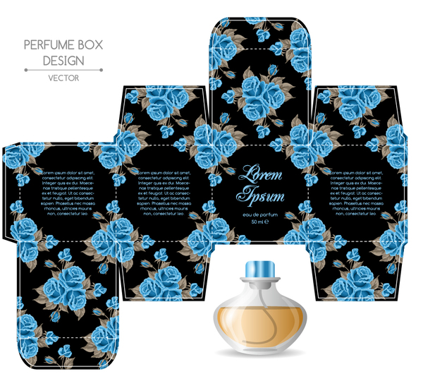 Perfume box packaging template vectors material 09