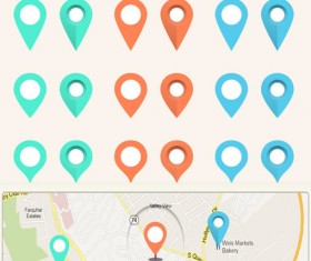 Phone map location icon set