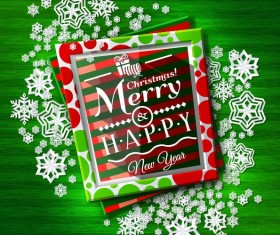 Photo frame with snowflake christmas vector background