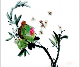 Picture of fine flower and bird