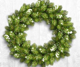 Pine with wooden christmas background vector 03