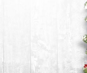 Pine with wooden christmas background vector 04