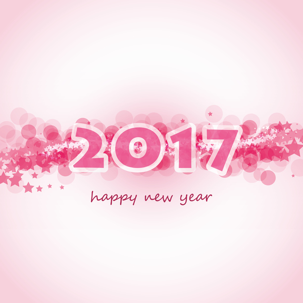 Pink 2017 new year background with abstract vector