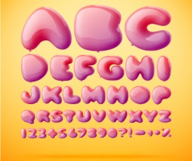Pink balloon alphabet vector