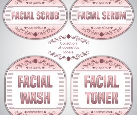 Pink labels of cosmetics vector 03