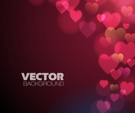Pink red heart with vector background