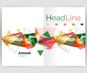 Polygon geometry brochure cover abstract vector 01