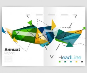 Polygon geometry brochure cover abstract vector 03