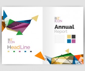 Polygon geometry brochure cover abstract vector 05