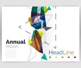 Polygon geometry brochure cover abstract vector 06