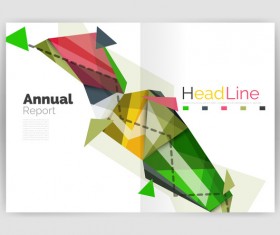 Polygon geometry brochure cover abstract vector 07