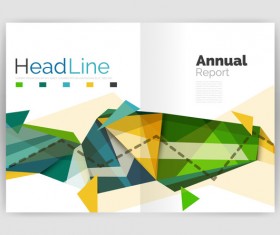 Polygon geometry brochure cover abstract vector 08