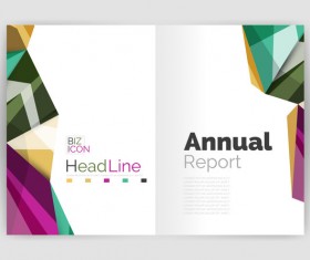 Polygon geometry brochure cover abstract vector 09