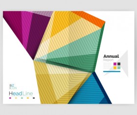 Polygon geometry brochure cover abstract vector 10