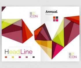 Polygon geometry brochure cover abstract vector 12