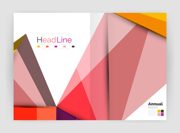 Polygon geometry brochure cover abstract vector 13