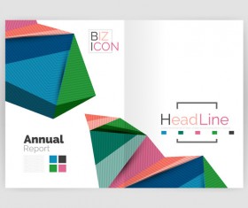 Polygon geometry brochure cover abstract vector 14
