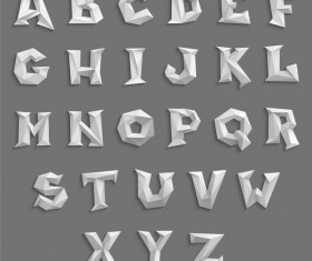 Polygon geometry paper alphabet vector