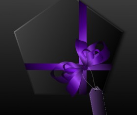 Polygon gift box with colored ribbon bow vector 02