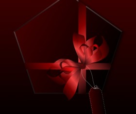 Polygon gift box with colored ribbon bow vector 04