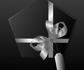 Polygon gift box with colored ribbon bow vector 05